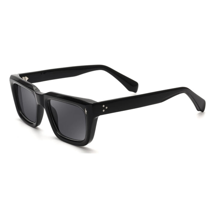 Gatenac Men's Full Rim Square Acetate Frame Polarized Sunglasses Tyj68 Sunglasses Gatenac Black