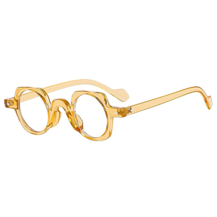 CCspace Women's Full Rim Irregular Round Acetate Eyeglasses 55267 Full Rim CCspace Yellow China