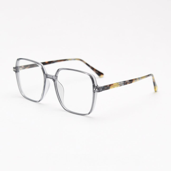 CCspace Unisex Full Rim Irregular Square Tr 90 Titanium Eyeglasses 55459 Full Rim CCspace GreyC4 China