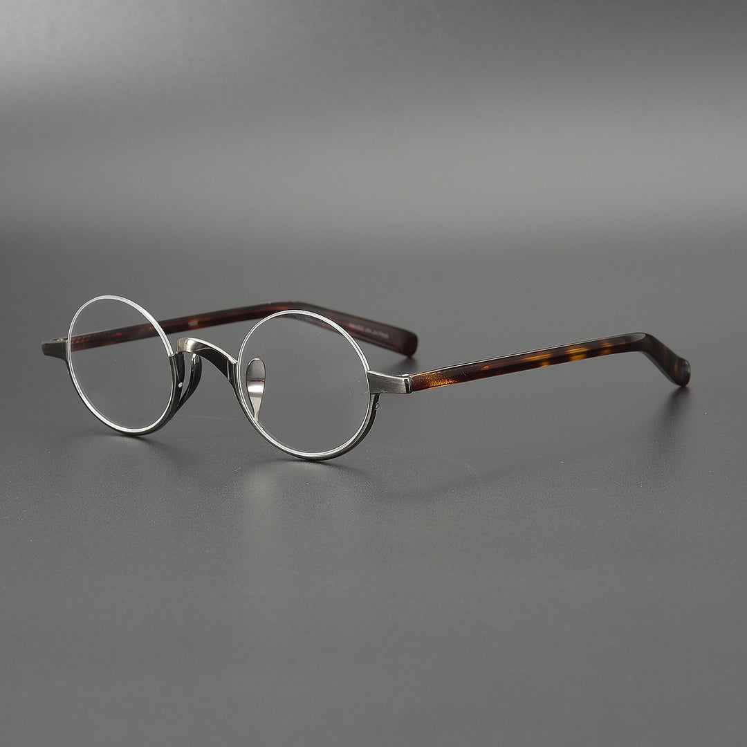 Muzz Men's Semi Rim Acetate Titanium Frame Eyeglasses 80 Semi Rim Muzz gray