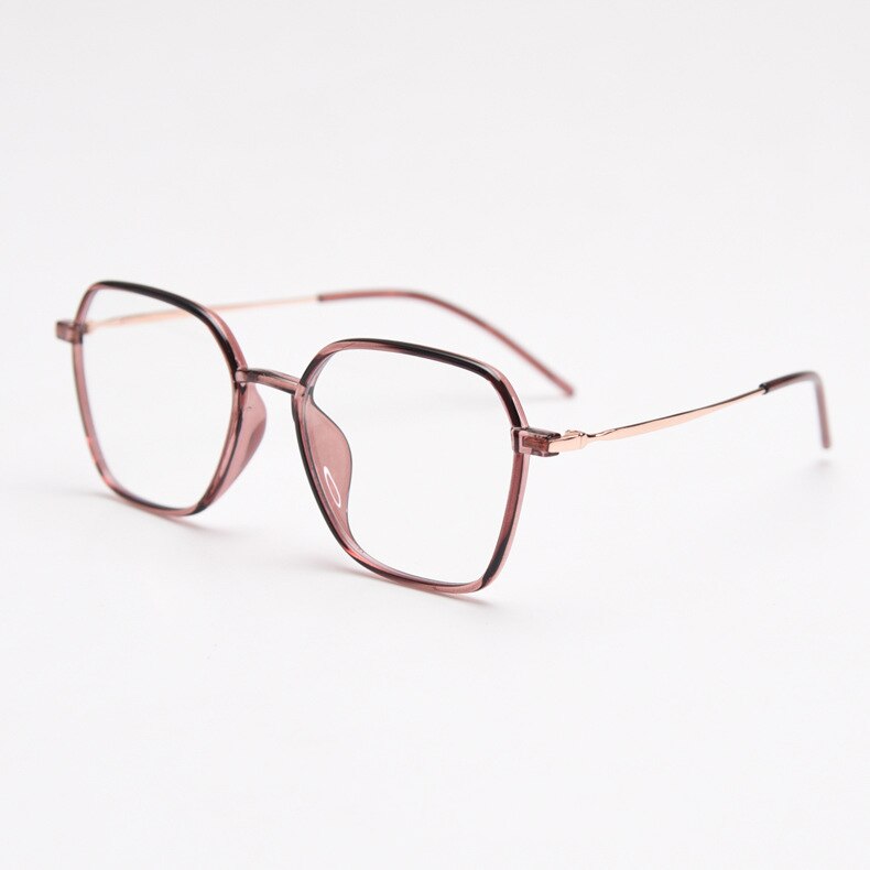CCspace Unisex Full Rim Polygon Tr 90 Titanium Eyeglasses 54546 Full Rim CCspace C7 China