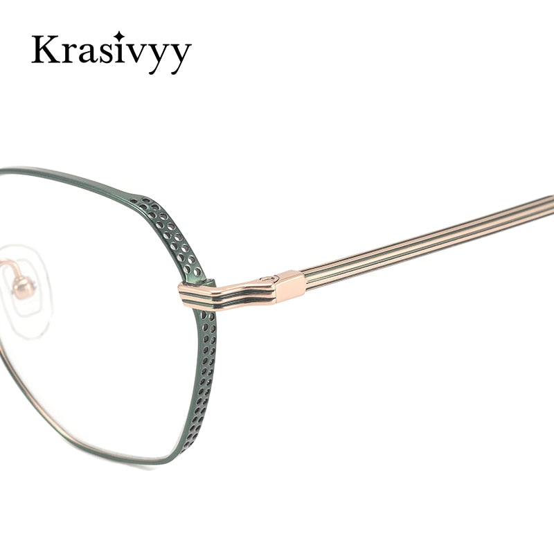 Krasivyy Women's Full Rim Polygon Titanium Eyeglasses Kr16024 Full Rim Krasivyy