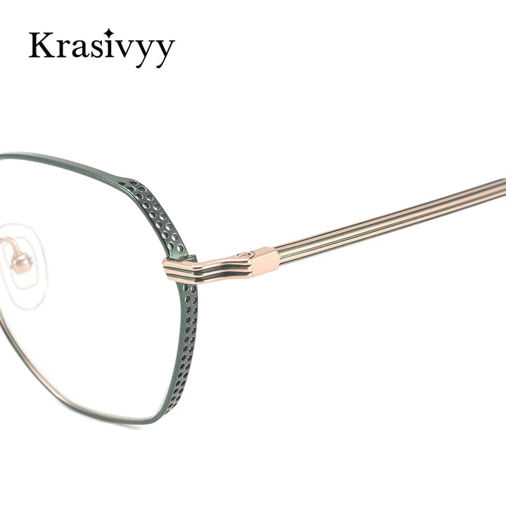 Krasivyy Women's Full Rim Polygon Titanium Eyeglasses Kr16024 Full Rim Krasivyy