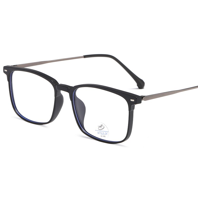 Reven Jate Unisex Full Rim Square Tr 90 Eyeglasses 81250 Full Rim Reven Jate matt black