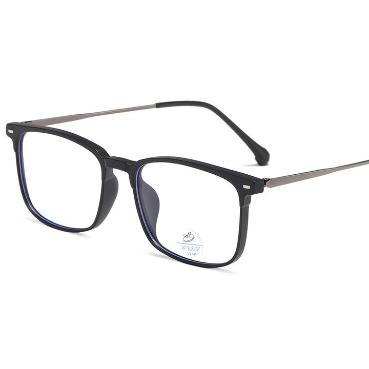 Reven Jate Unisex Full Rim Square Tr 90 Eyeglasses 81250 Full Rim Reven Jate matt black