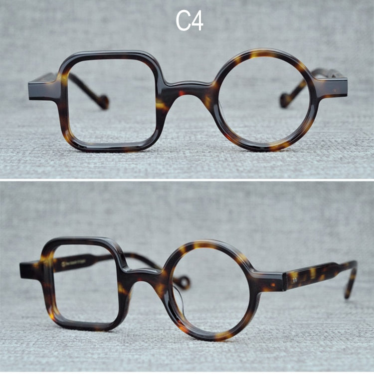 Yujo Unisex Full Rim Square Round Acetate Eyeglasses Clip On Sunglasses 002 With Clip Ons Yujo C4 China