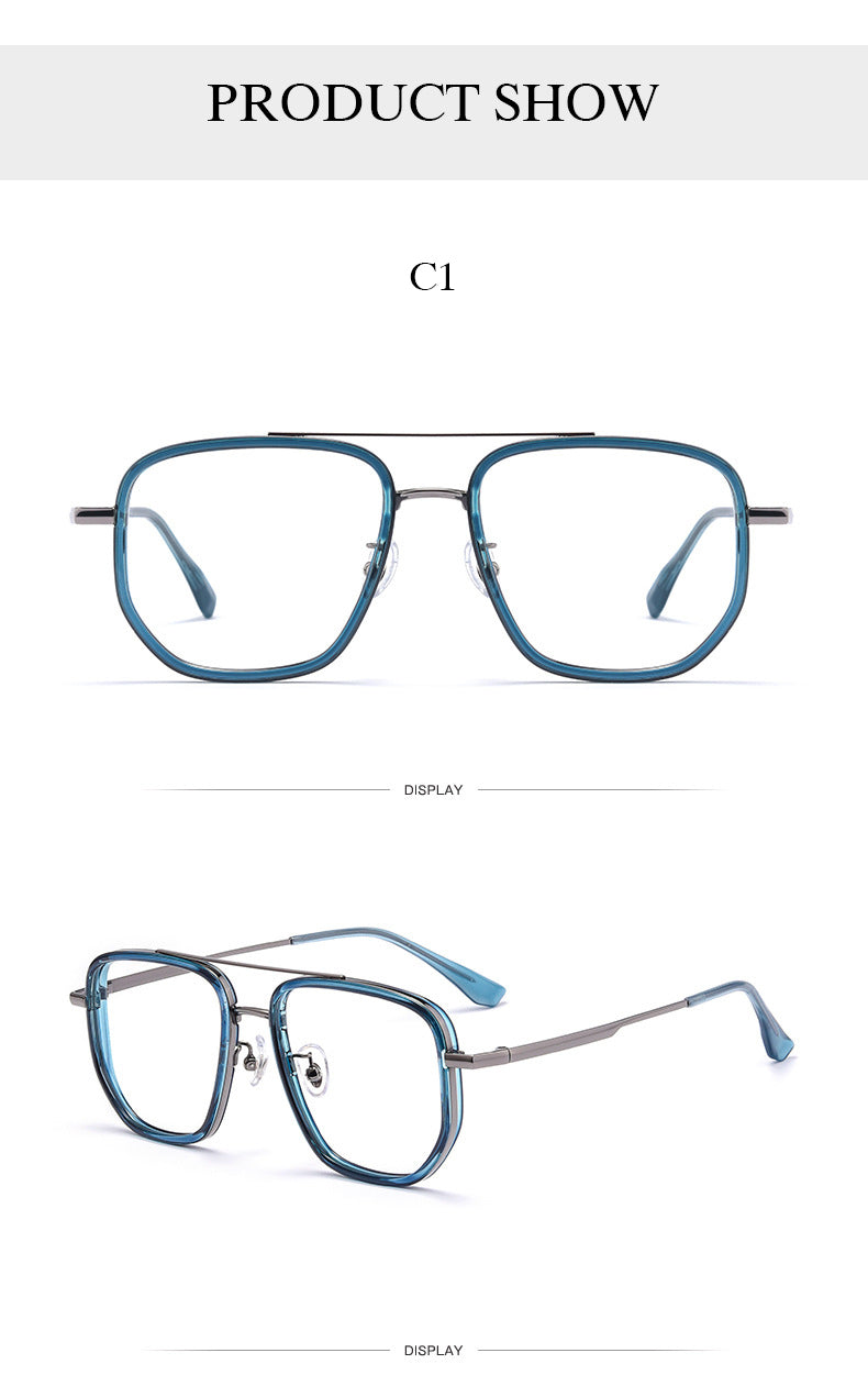 Hotochki Men's Full Rim Square Tr 90 Titanium Frame Eyeglasses 2217yj Full Rim Hotochki