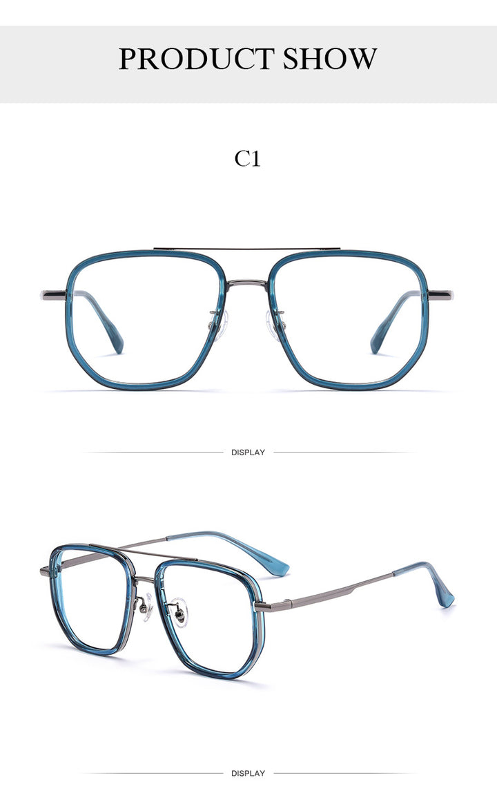 Hotochki Men's Full Rim Square Tr 90 Titanium Frame Eyeglasses 2217yj Full Rim Hotochki