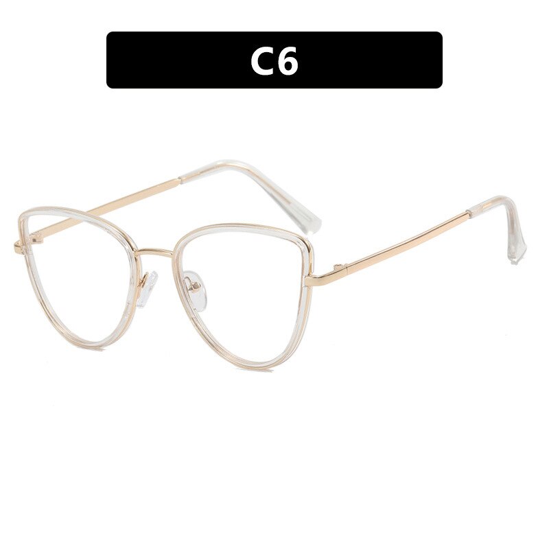 CCspace Unisex Full Rim Square Cat Eye Alloy Eyeglasses 55626 Full Rim CCspace China White
