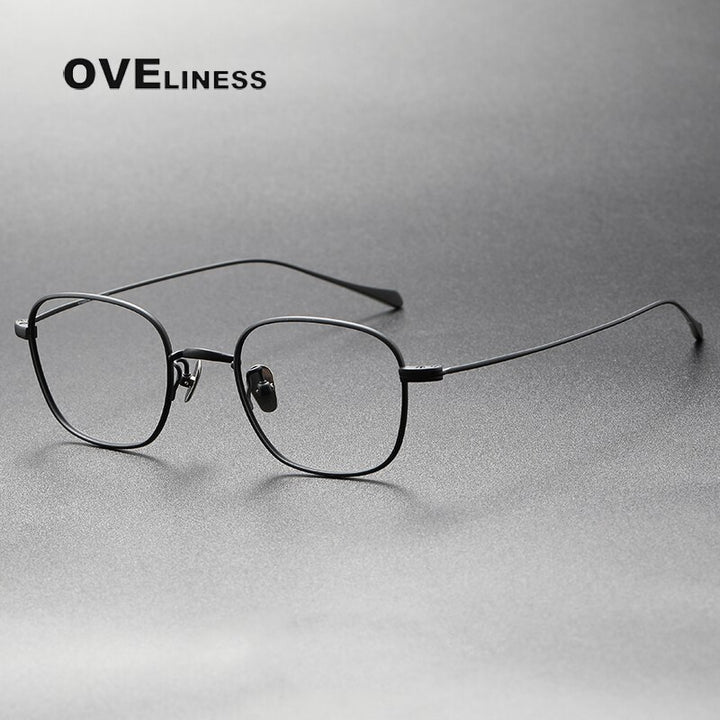 Oveliness Unisex Full Rim Square Titanium Eyeglasses Gws199 Full Rim Oveliness black