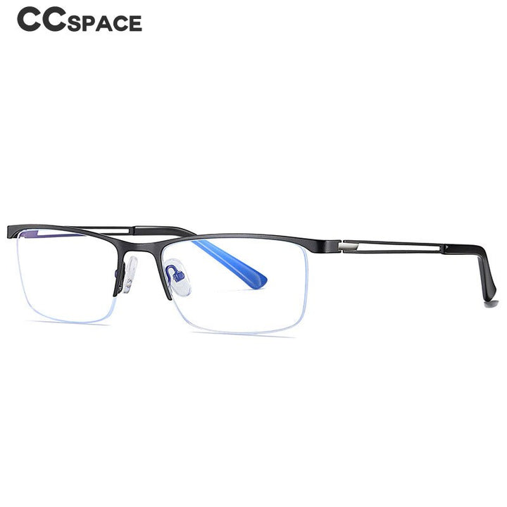 CCspace Men's Semi Rim Rectangle Alloy Frame Eyeglasses 54534 Semi Rim CCspace