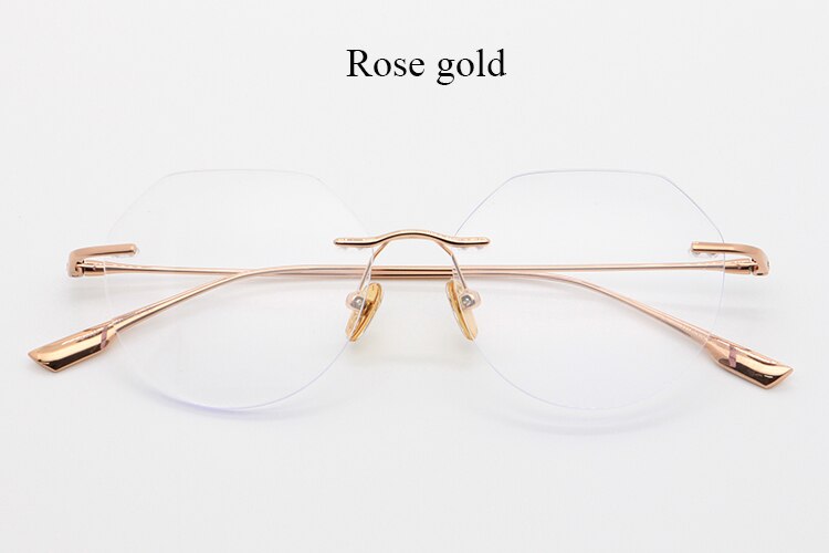 Bclear Unisex Rimless Square Titanium Frame Eyeglasses Myb1135 Rimless Bclear rose gold