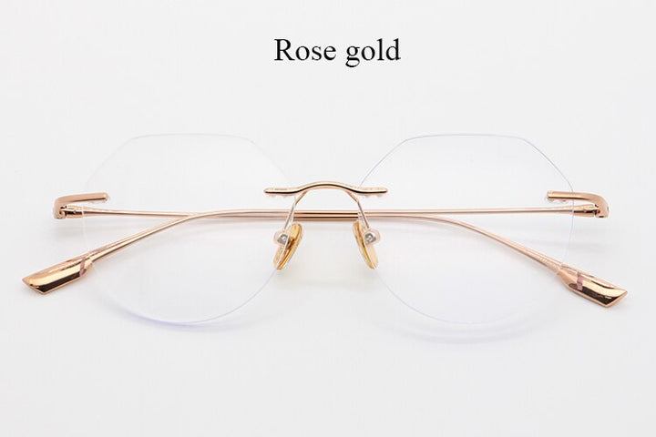 Bclear Unisex Rimless Square Titanium Frame Eyeglasses Myb1135 Rimless Bclear rose gold