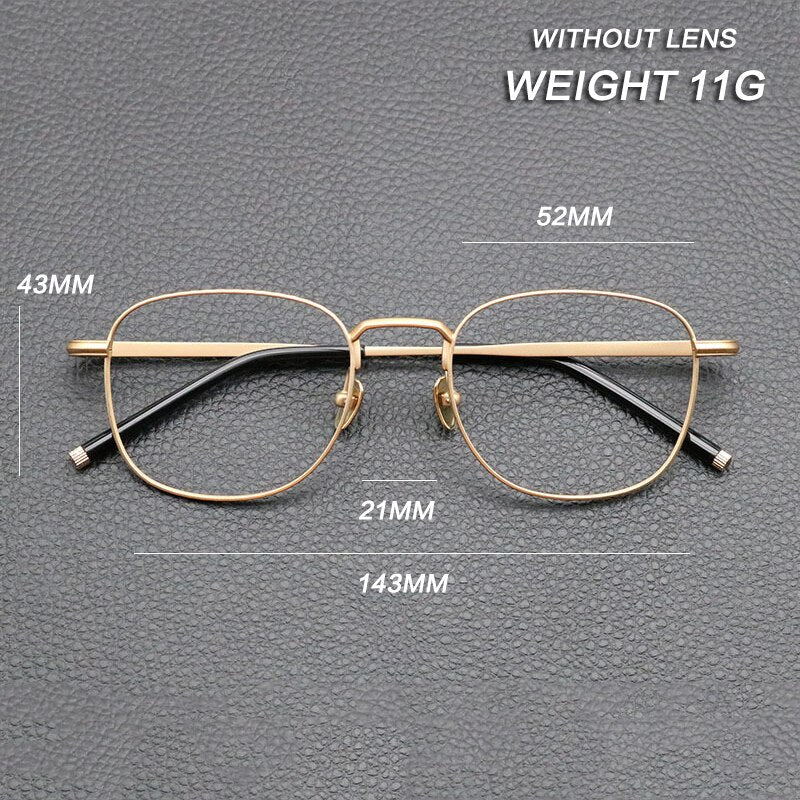 Gatenac Unisex Full Rim Square Titanium Eyeglasses Gxyj840 Full Rim Gatenac