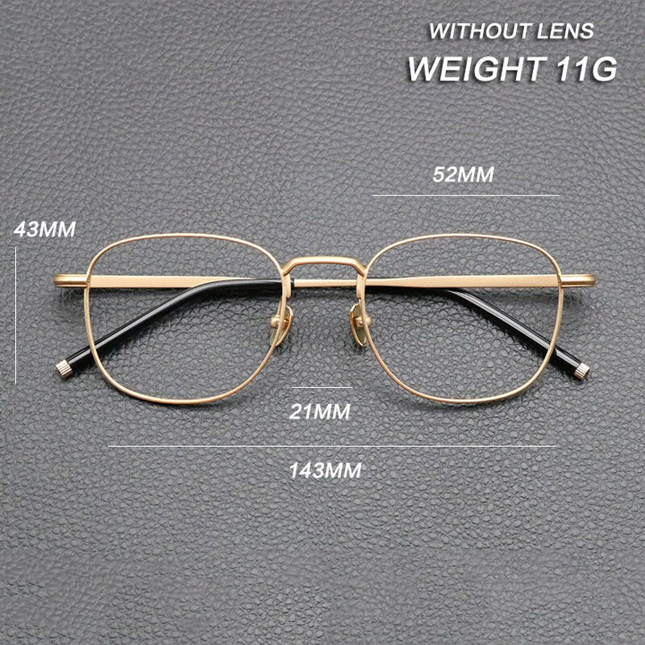 Gatenac Unisex Full Rim Square Titanium Eyeglasses Gxyj840 Full Rim Gatenac