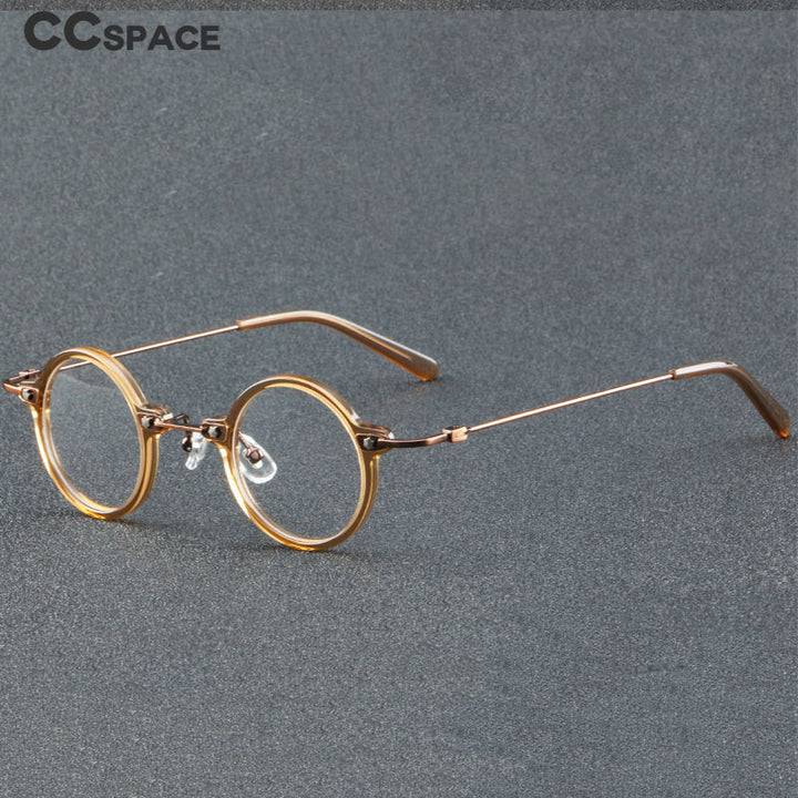 CCspace Women's Full Rim Round Acetate Eyeglasses 55275 Full Rim CCspace