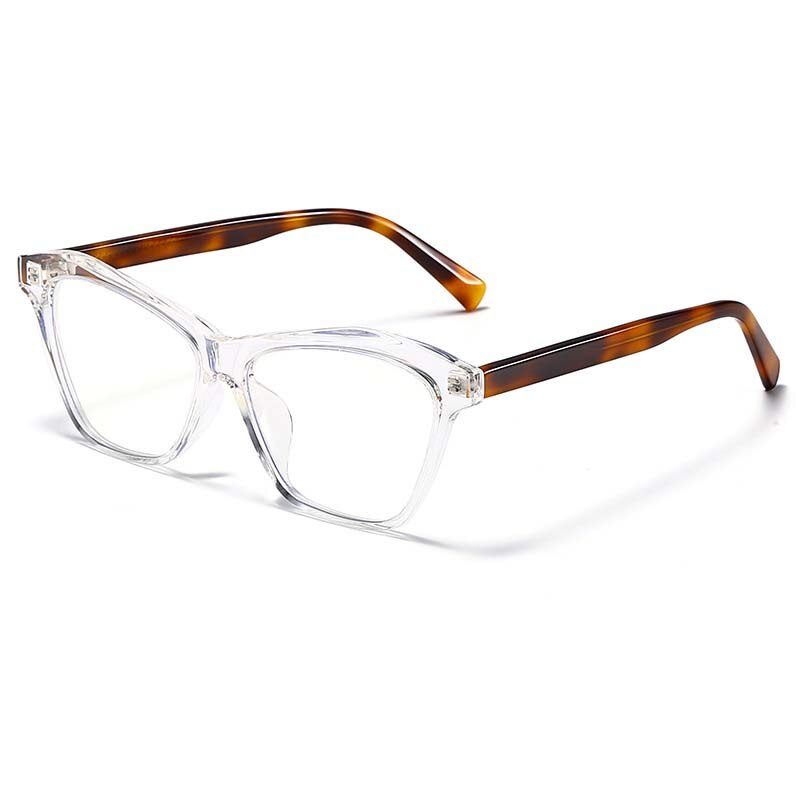 CCspace Women's Full Rim Square Cat Eye Acetate Eyeglasses 55061 Full Rim CCspace China Claear