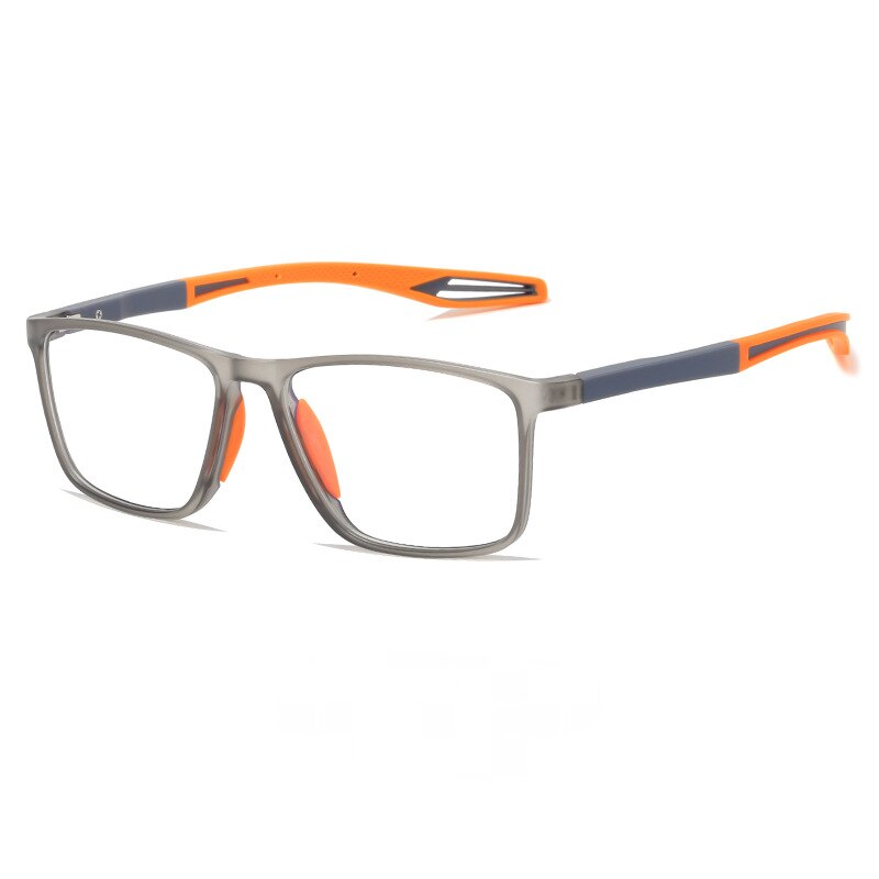 CCspace Youth Unisex Full Rim Square TR 90 Titanium Reading Glasses 55419 Reading Glasses CCspace China Myopia 50 GreyOrange
