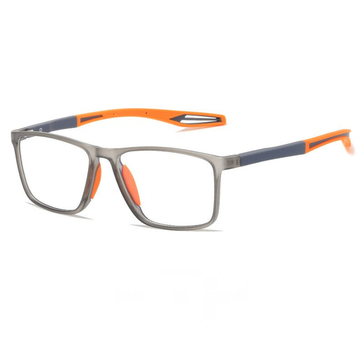 CCspace Youth Unisex Full Rim Square TR 90 Titanium Reading Glasses 55419 Reading Glasses CCspace China Myopia 50 GreyOrange