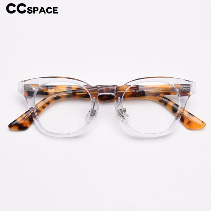 CCspace Unisex Full Rim Square Acetate Fiber Eyeglasses 55683 Full Rim CCspace