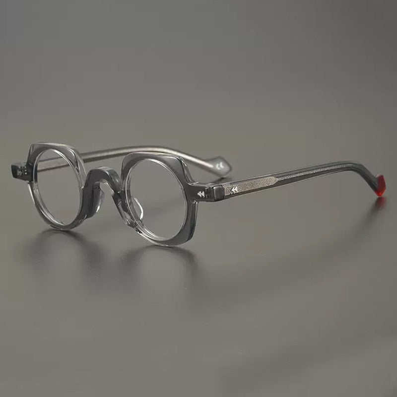 Gatenac Unisex Full Rim Small Round Square Acetate Eyeglasses Gxyj947 Full Rim Gatenac