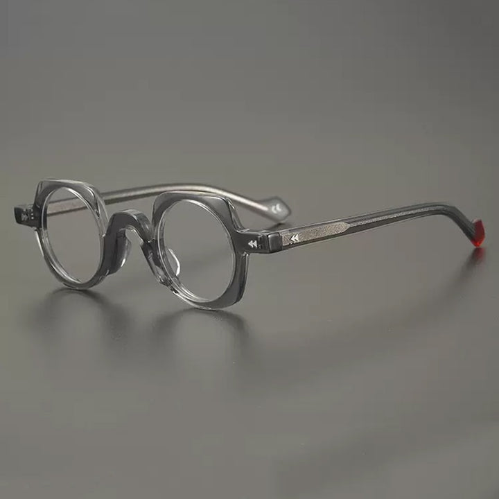 Gatenac Unisex Full Rim Small Round Square Acetate Eyeglasses Gxyj947 Full Rim Gatenac