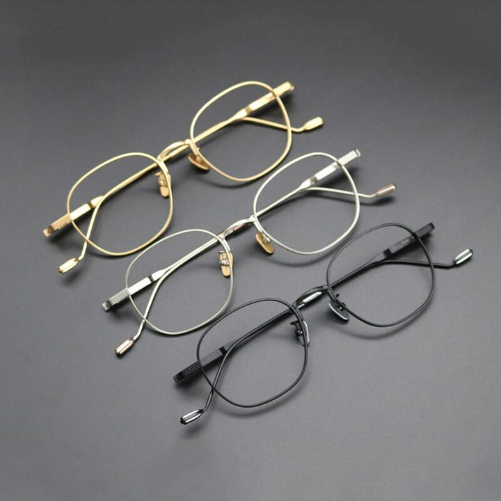 Gatenac Unisex Full Rim Square Titanium Frame Eyeglasses Gxyj421 Full Rim Gatenac