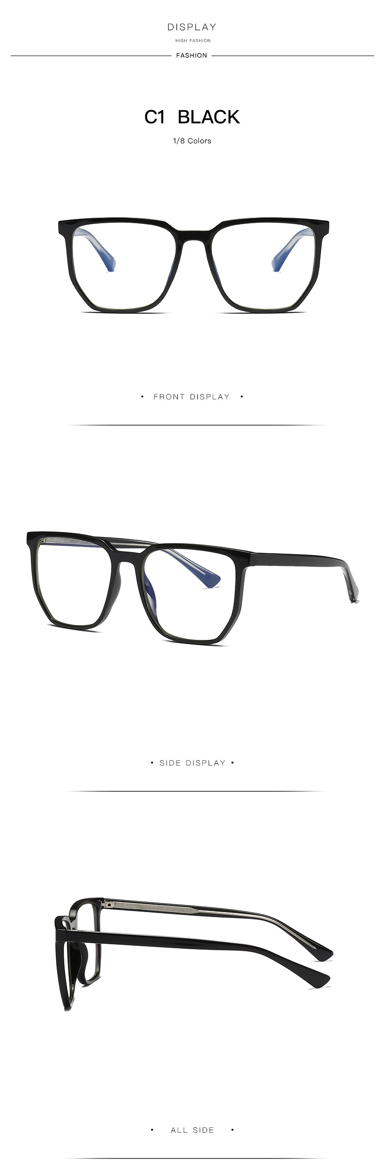 Gmei Unisex Full Rim TR 90 Titanium Square Frame Eyeglasses 2034 Full Rim Gmei Optical