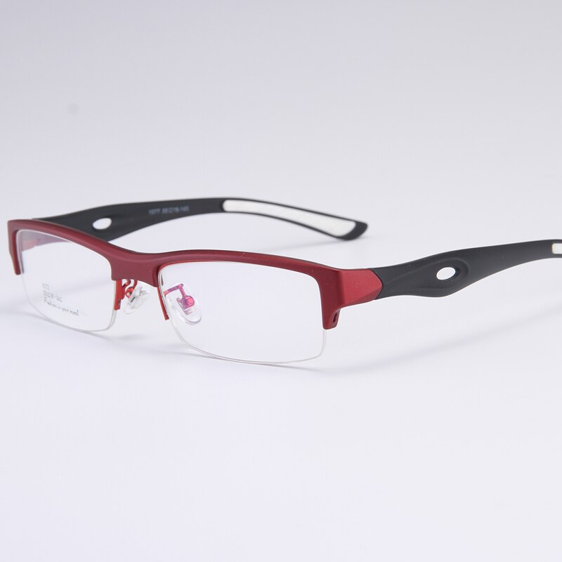 Bclear Men's Semi Rim Rectangle Tr 90 Sport Eyeglasses My1077 Semi Rim Bclear Red black