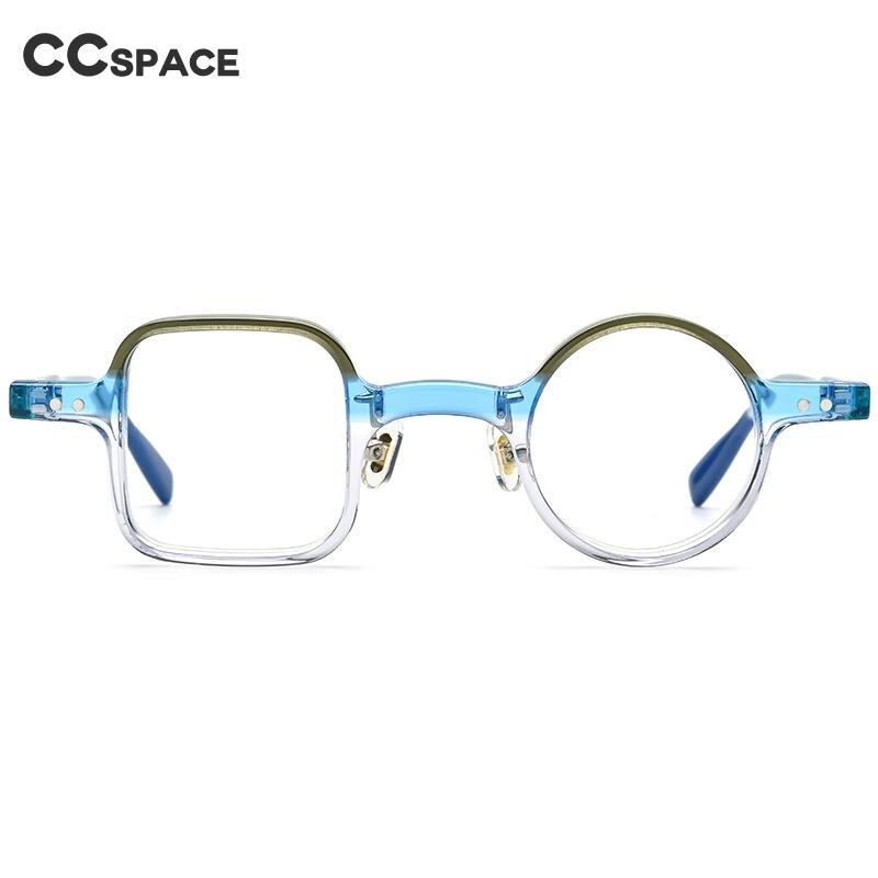 CCspace Unisex Full Rim Irregular Square Round Acetate Eyeglasses 53329 Full Rim CCspace