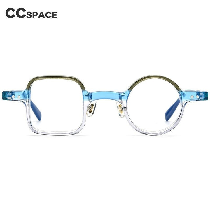 CCspace Unisex Full Rim Irregular Square Round Acetate Eyeglasses 53329 Full Rim CCspace