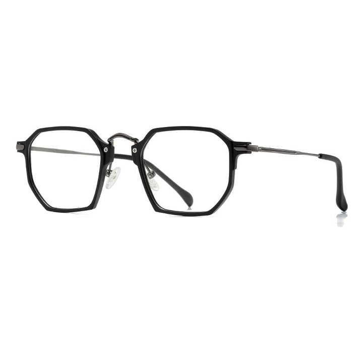 CCspace Unisex Full Rim Polygon Square Tr 90 Titanium Eyeglasses 55031 Full Rim CCspace BlackGun China