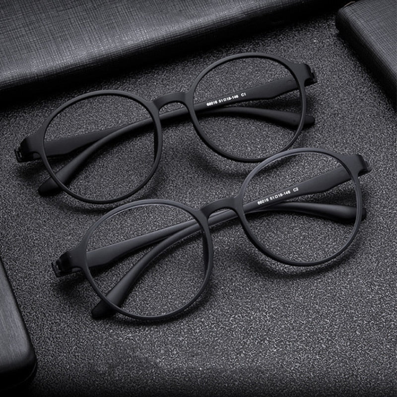 Handoer Unisex Full Rim Round Tr 90 Rubber Titanium Hyperopic Reading Glasses 66016 Reading Glasses Handoer
