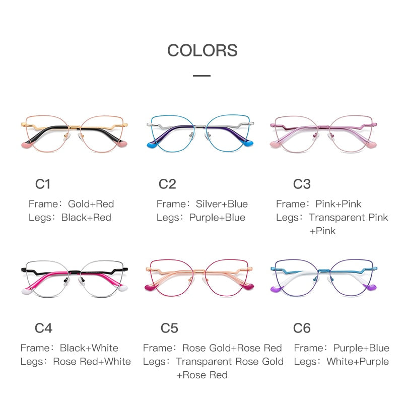 Gmei Women's Full Rim Alloy Cat Eye Frame Eyeglasses 3043 Full Rim Gmei Optical