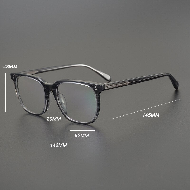 Gatenac Unisex Full Rim Square Acetate Frame Eyeglasses Gxyj778 Full Rim Gatenac