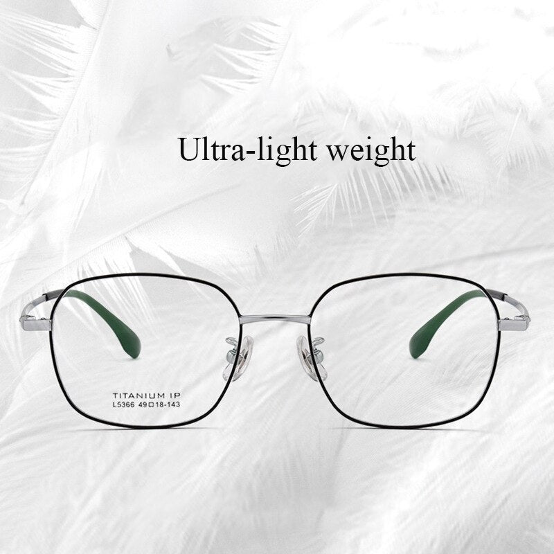 Bclear Unisex Full Rim Small Square Titanium Eyeglasses Lb5366 Full Rim Bclear