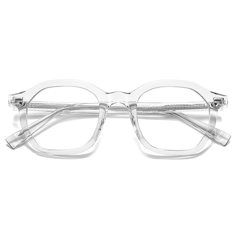 Gmei Unisex Full Rim Small Square Oval Tr 90 Titanium Eyeglasses 2095 Full Rim Gmei Optical C2 Transparent