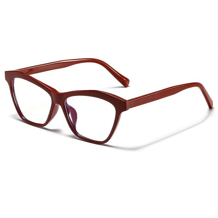 CCspace Women's Full Rim Square Cat Eye Acetate Eyeglasses 55061 Full Rim CCspace China Red
