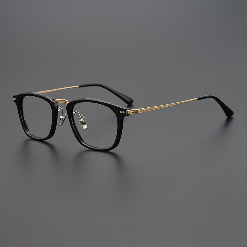 Gatenac Unisex Full Rim Round Square Titanium Eyeglasses Gxyj057 Full Rim Gatenac