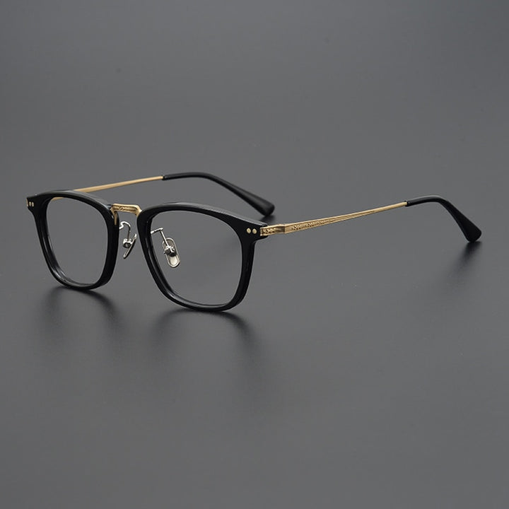 Gatenac Unisex Full Rim Round Square Titanium Eyeglasses Gxyj057 Full Rim Gatenac