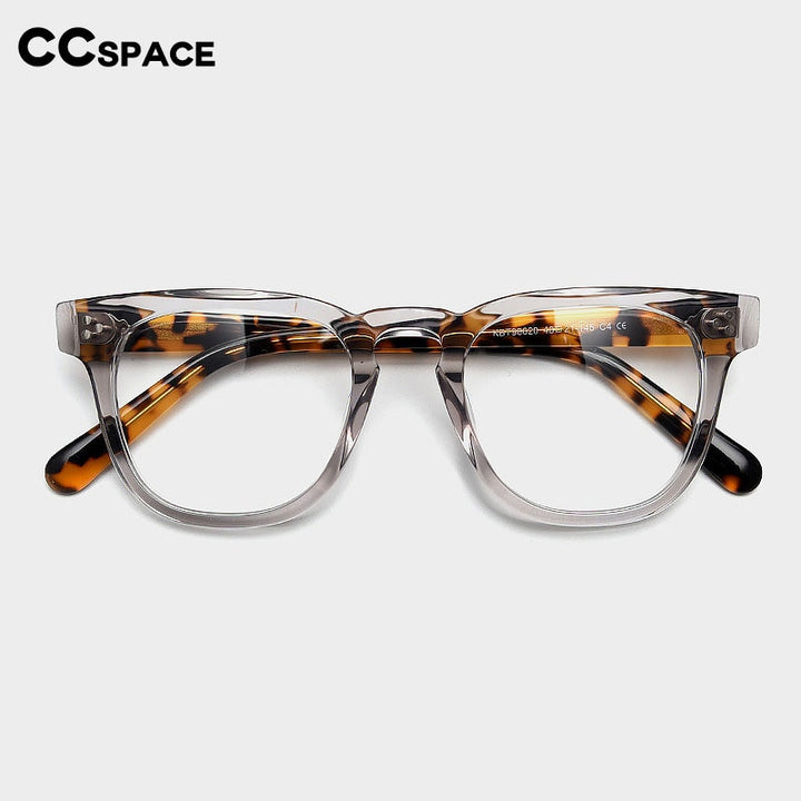 CCspace Unisex Full Rim Square Acetate Eyeglasses 55684 Full Rim CCspace