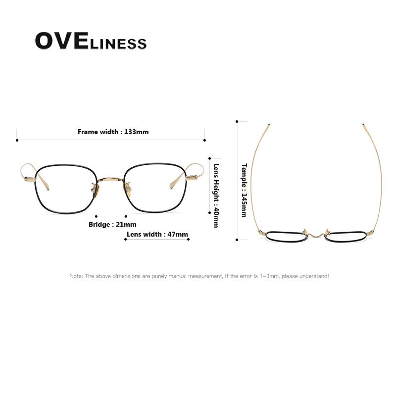 Oveliness Unisex Full Rim Square Titanium Eyeglasses Gws199 Full Rim Oveliness