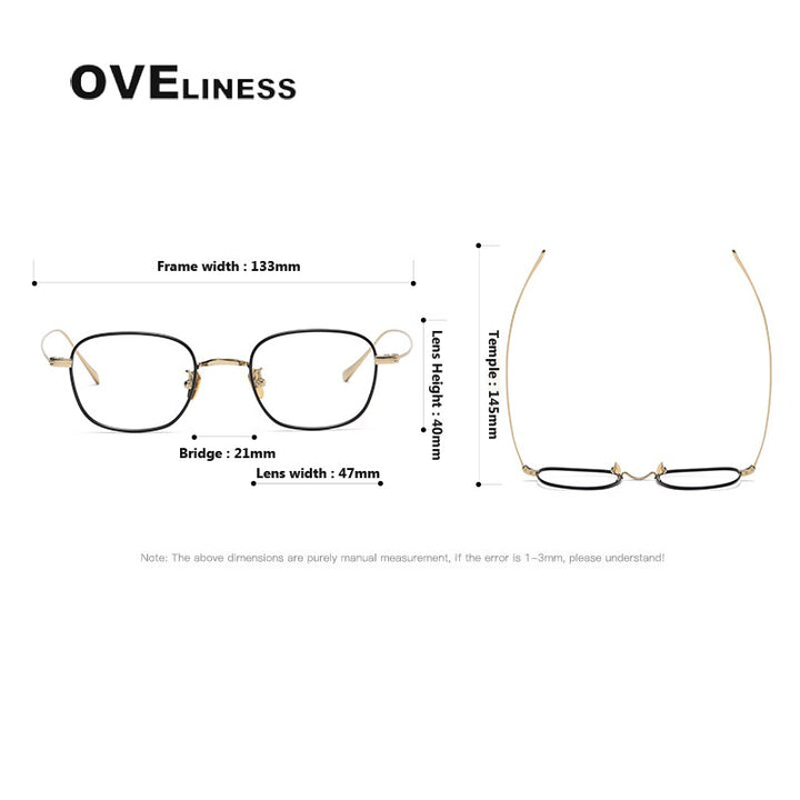Oveliness Unisex Full Rim Square Titanium Eyeglasses Gws199 Full Rim Oveliness