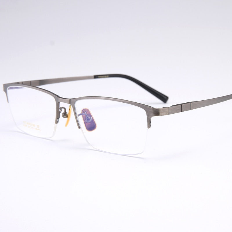 Bclear Men's Semi Rim Square Titanium Eyeglasses My91075 Semi Rim Bclear