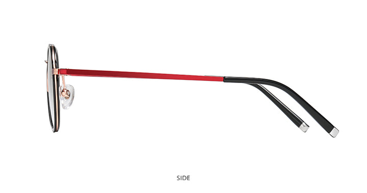 Reven Jate Unisex Full Rim Round Square Acetate Titanium Frame Eyeglasses R2322 Full Rim Reven Jate