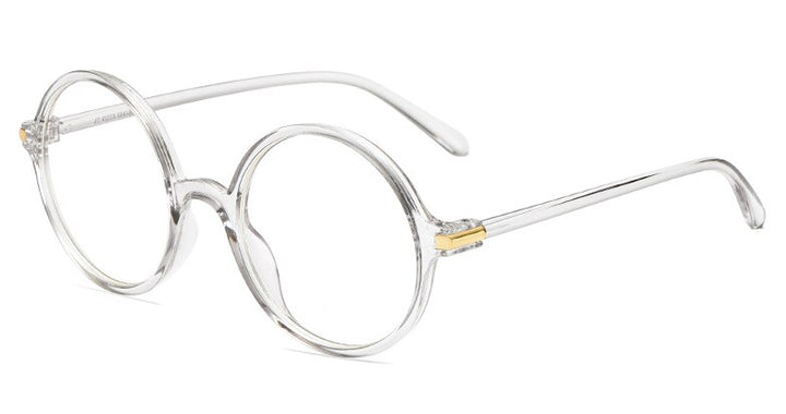 CCspace Unisex Full Rim Round Resin Frame Eyeglasses 54490 Full Rim CCspace China Gray