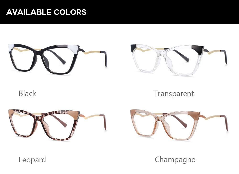 CCspace Women's Full Rim Square Cat Eye Resin Frame Eyeglasses 54127 Full Rim CCspace