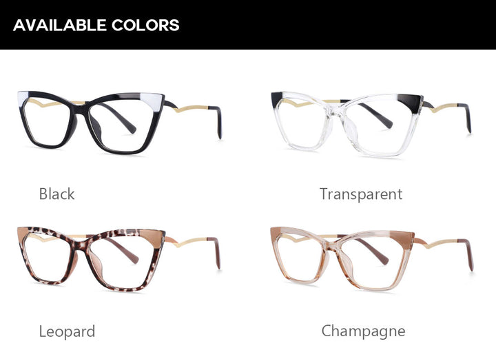 CCspace Women's Full Rim Square Cat Eye Resin Frame Eyeglasses 54127 Full Rim CCspace