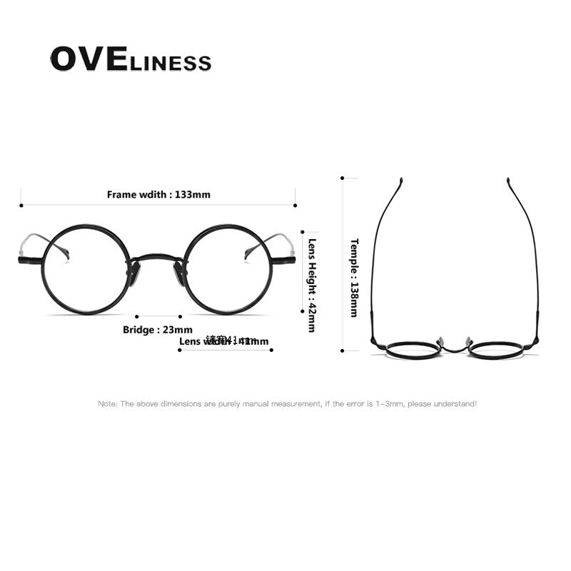 Oveliness Unisex Full Rim Round Titanium Eyeglasses V8 Full Rim Oveliness