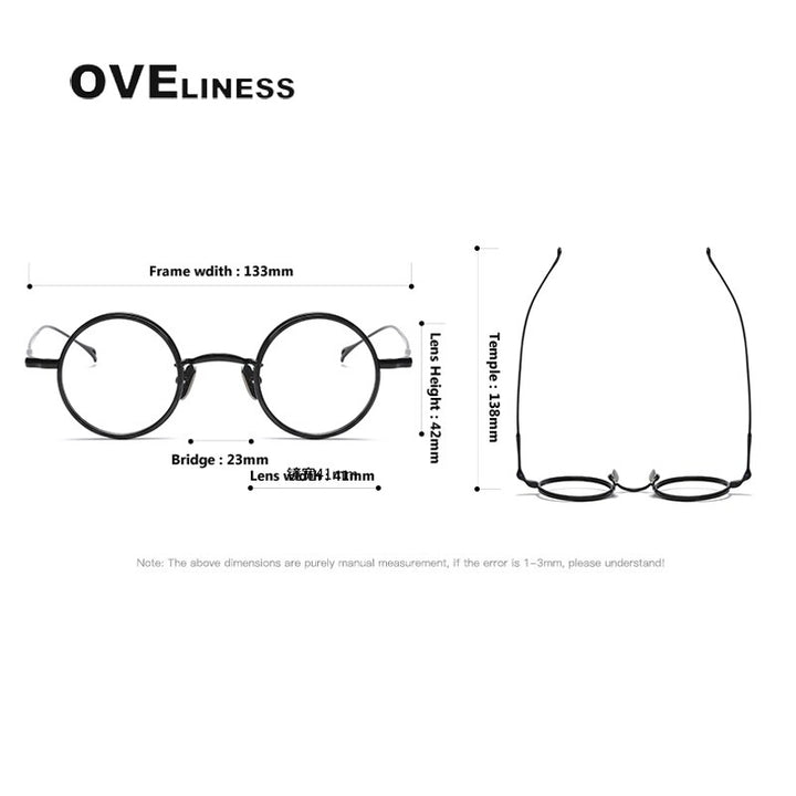 Oveliness Unisex Full Rim Round Titanium Eyeglasses V8 Full Rim Oveliness